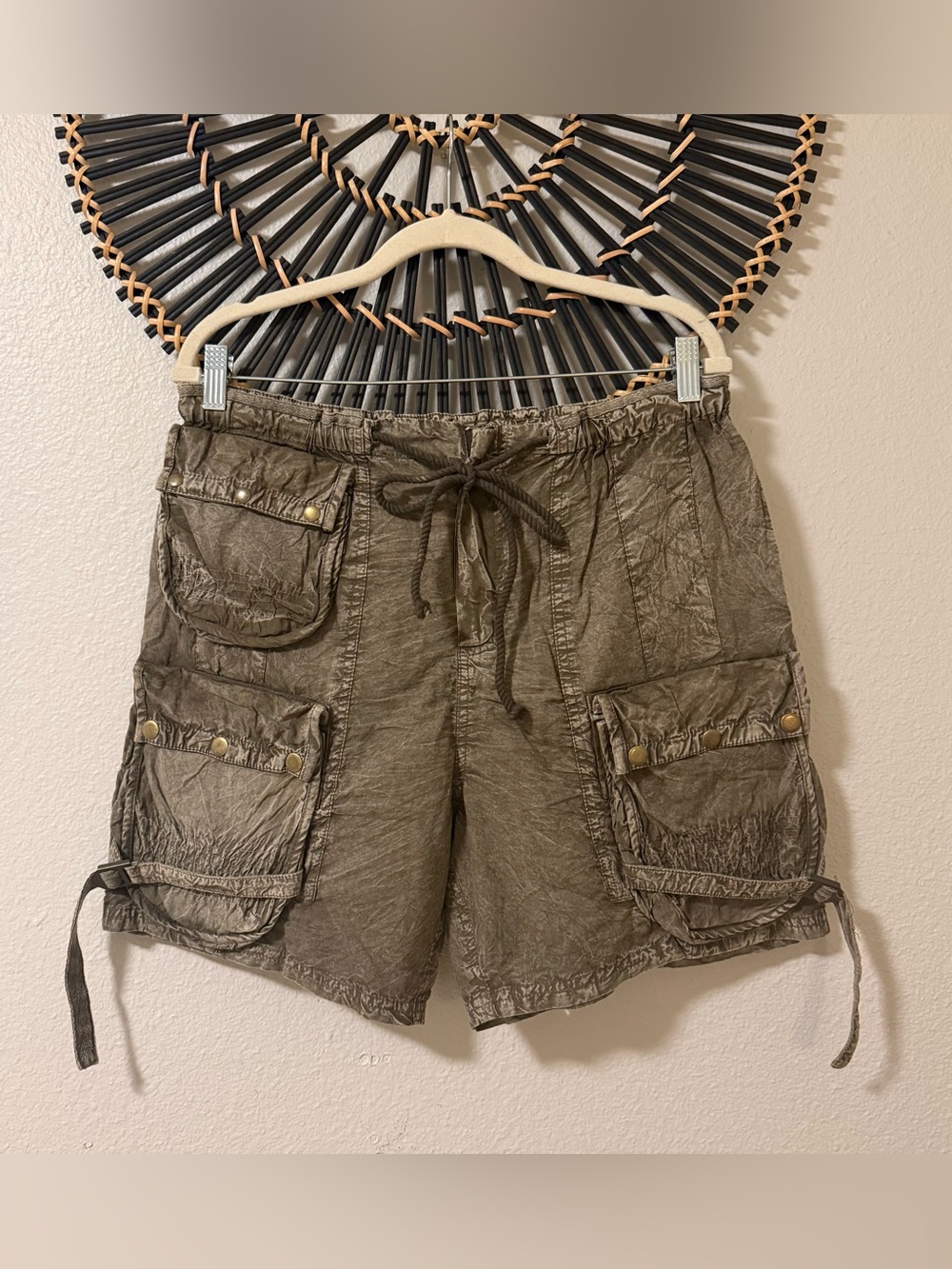 Free People Washed Utility Cargo Shorts Small